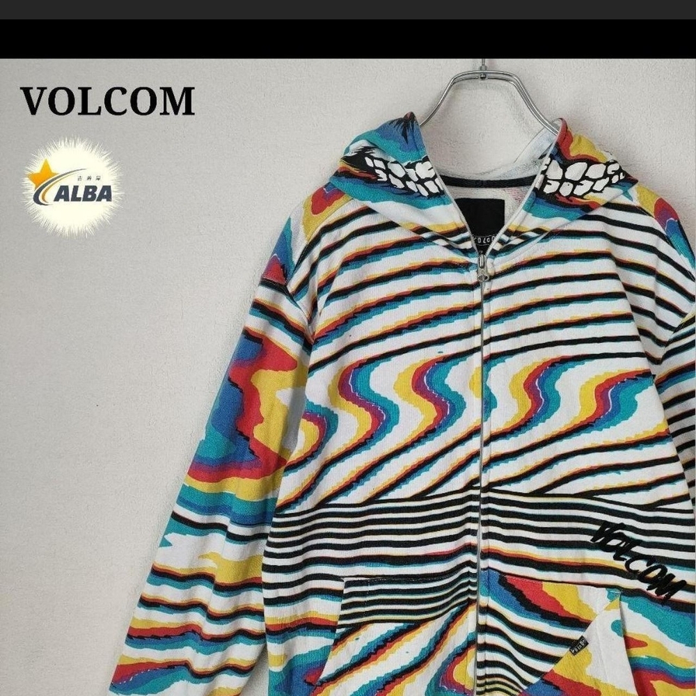 Volcom Ryan Sheckler Monster Hoodie Aop Multicolor Striped Lightweight Jacket